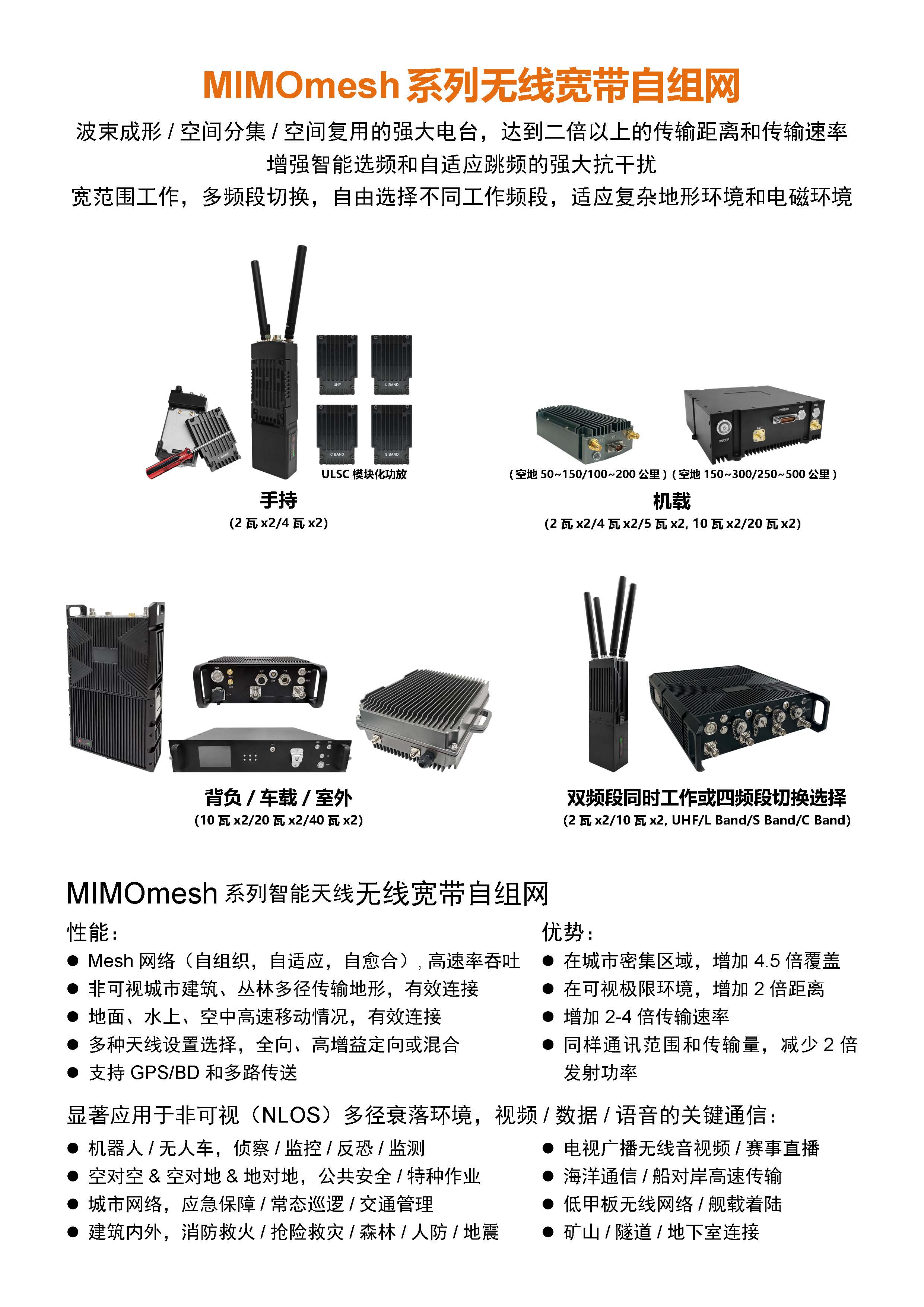 MIMOmesh系列无线宽带自组网电台(图1)